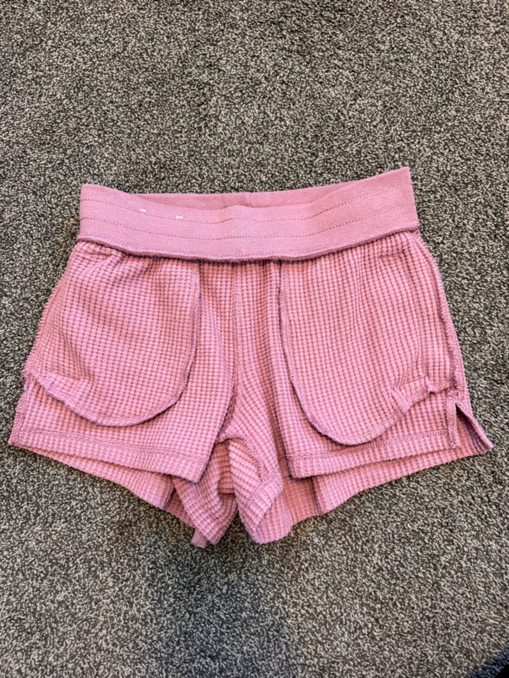 Auden Waffle-Knit Drawstring Women's Shorts - Mauve 3 inch inseam Size XS - Picture 10 of 10